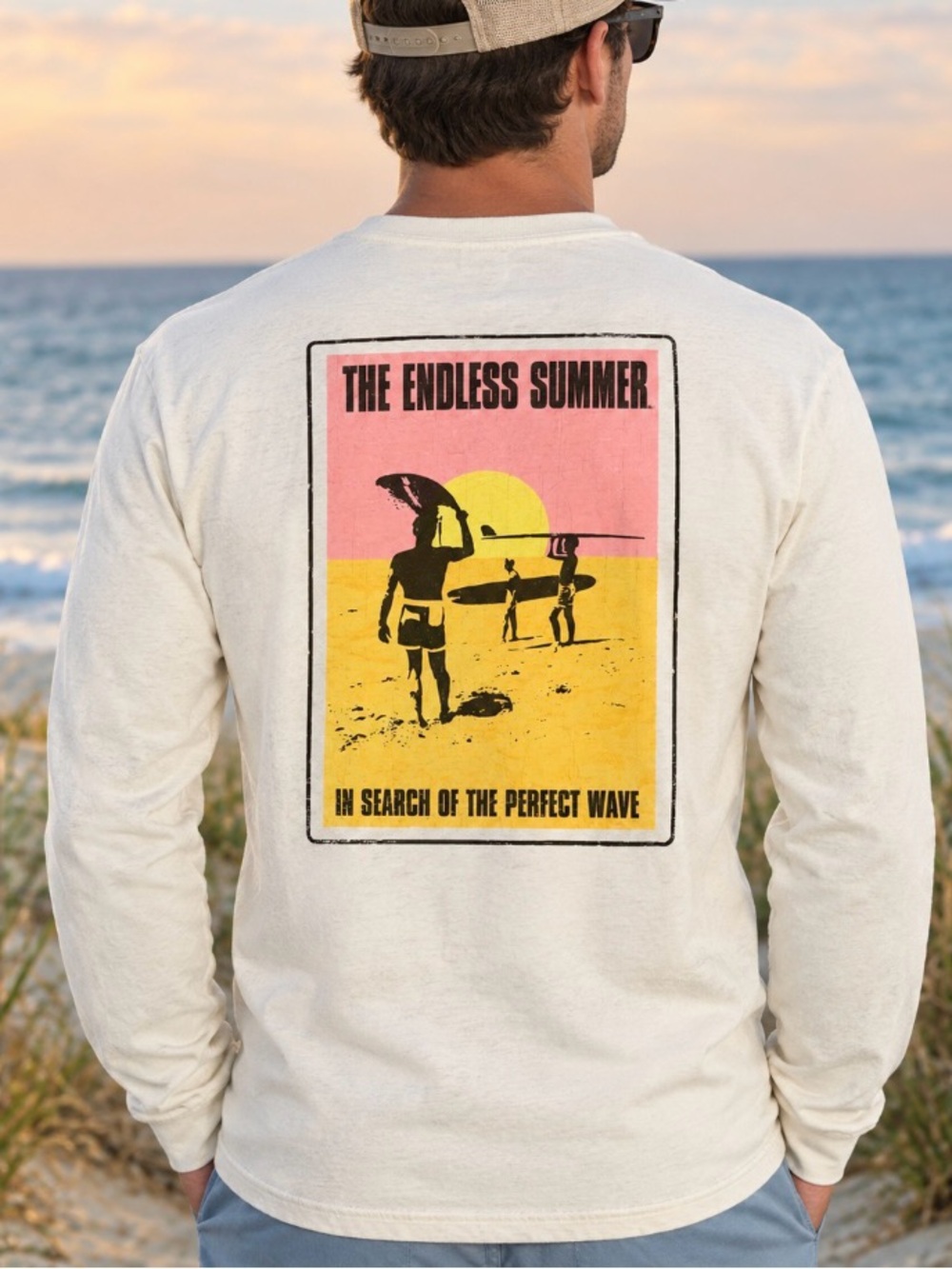 Malibu Shirts Vintage Apparel The Endless Summer Graphic Long-Sleeve Tee - Cream